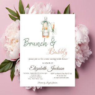 Invitation Bouteille de Champagne Verre Points Mariage Jour J