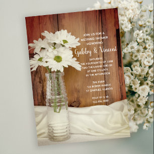 Invitation Bouteille de lait blanc Mariage campagnard douche