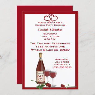 Invitation Bouteille de vin monogramme