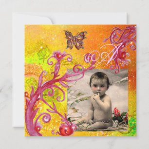 Invitation BOUTEILLE EN Modèle photo BABY SHOWER JAUNE