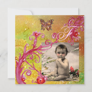 Invitation BOUTEILLE EN Modèle photo BABY SHOWER JAUNE
