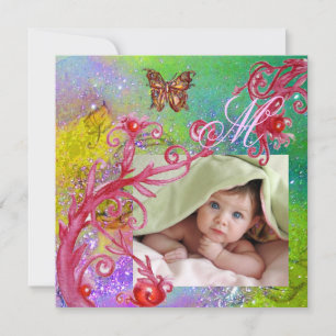 Invitation BOUTEILLE EN PURPLE, Modèle photo BABY SHOWER