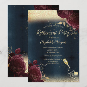 Invitation Bouteille Vin, Retraite Rose Bourgogne