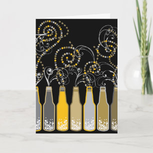 Invitation Bouteilles à bulles jaunes Fête de la Saint-Sylves