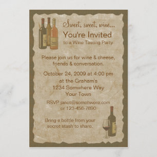 Invitation Bouteilles à vin Vintages
