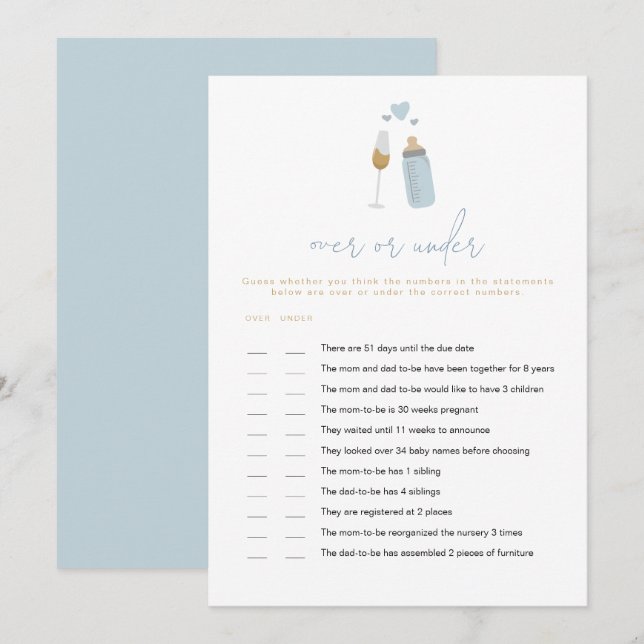 Invitation Bouteilles ANDI Blue Poppin' sur ou sous le jeu de (Devant / Derrière)