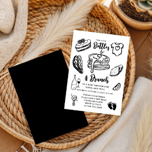 Invitation Bouteilles & Brunch Gribouillis Baby Shower Garçon