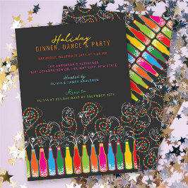 Invitation Bouteilles colorées Bubbly Fête Fête Fête