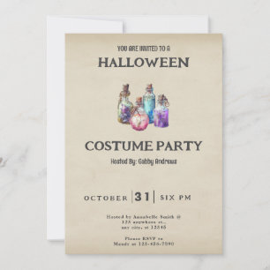 Invitation Bouteilles de potion Bouteilles de sort Halloween 