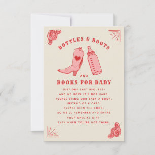 Invitation Bouteilles Livres Baby shower Demande de livre