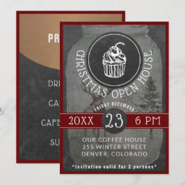 Invitation Boutique de café Logo Noël Maison ouverte | Tablea