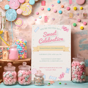 Invitation Boutique de friandises rétro, douceur exquise