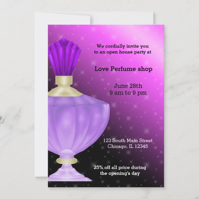 Invitation Boutique de parfums Open House (Devant)