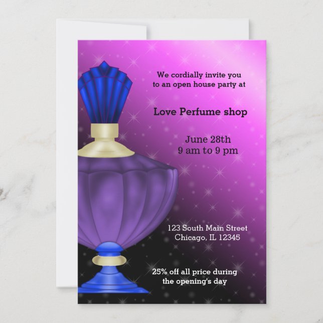 Invitation Boutique de parfums Open House (Devant)