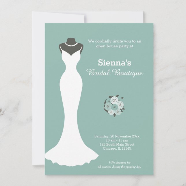 Invitation Boutique nuptiale - Choisissez votre couleur arriè (Devant)