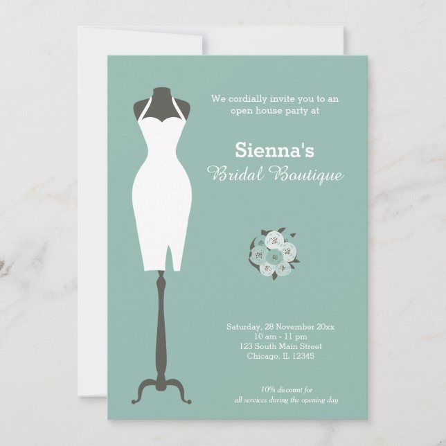 Invitation Boutique nuptiale - Choisissez votre couleur arriè (Devant)