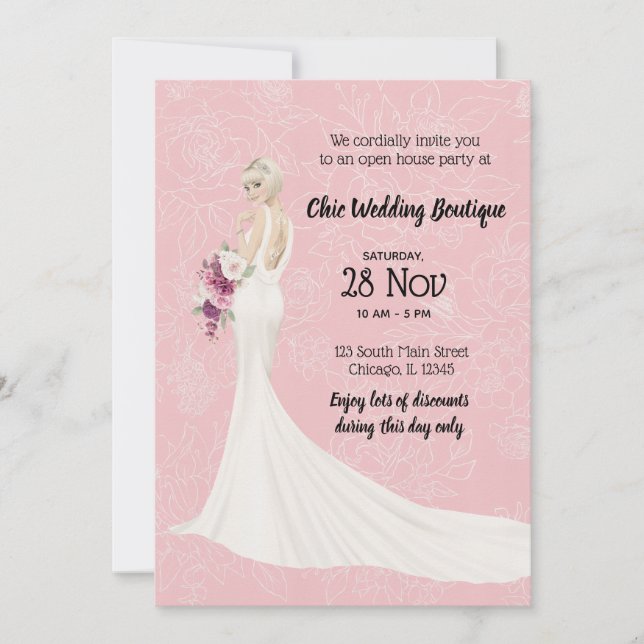 Invitation Boutique nuptiale maison ouverte choisir la couleu (Devant)