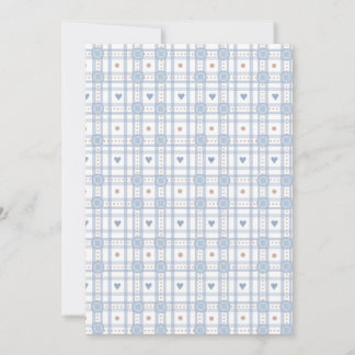 Invitation Bouton bleu clair Baby Shower Coeur