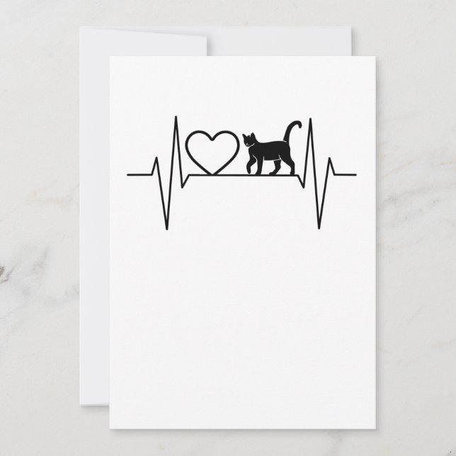 Invitation Bouton cardiaque du chat (Devant)
