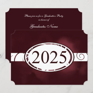 Invitation Bouton floral blanc et marron 2025 Graduation Part