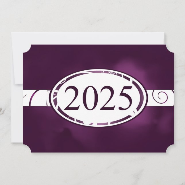 Invitation Bouton Floral violet blanc 2025 Card (Devant)