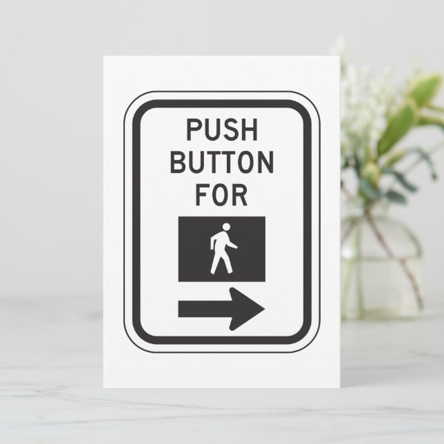 Invitation Bouton Push pour le panneau de croisement (Debout devant)