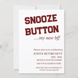 Invitation Bouton Snooze Mon Nouveau Bff Retraite Fun Personn