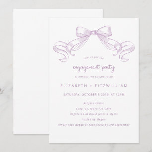 Invitation Bow à croquis romantique Lilac