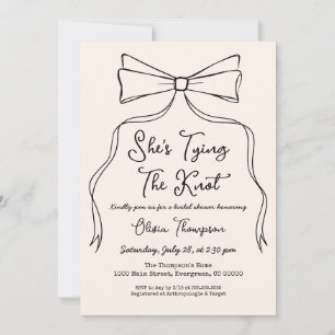 Invitation Bow Black Elle noue la Fête des mariées de noeud