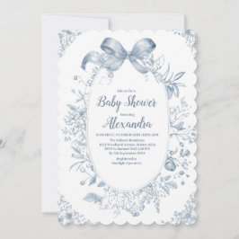 Invitation Bow bleu vintage Dusty