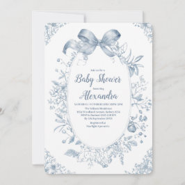 Invitation Bow bleu vintage Dusty