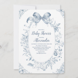 Invitation Bow bleu vintage Dusty