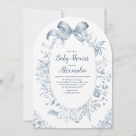 Invitation Bow bleu vintage Dusty