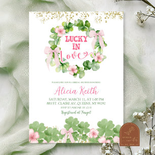 Invitation Bow Coquette St Patrick Fête de Fiançailles