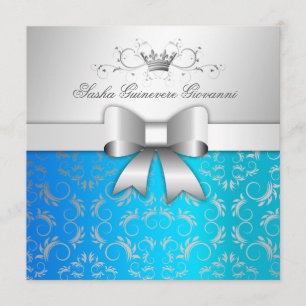 Invitation Bow Divin 311-Argent  Tropical Blue Sweet 16