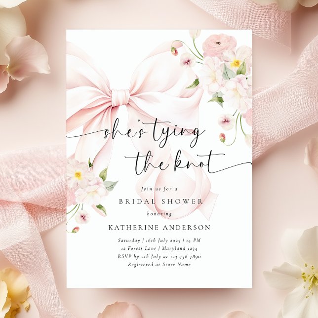 Invitation Bow Elle Tie La Fête des mariées Du Noeud (Créateur téléchargé)