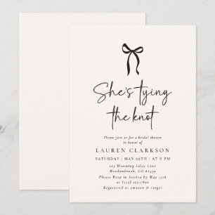Invitation Bow en Whimsical, police de script Lier le noeud