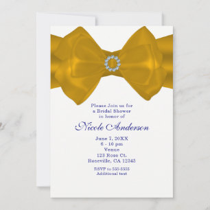 Invitation Bow et diamants en ruban jaune Élégantes invitatio