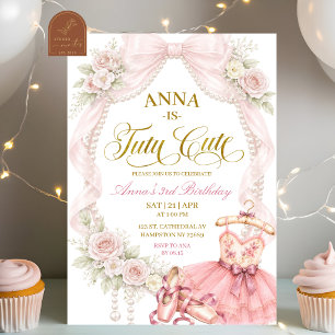 Invitation Bow et Pearl tutu joyeux anniversaire