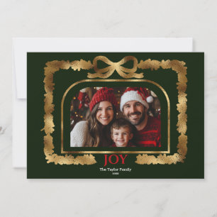 Invitation Bow or moderne Joie Noël Ribbon cadre photo