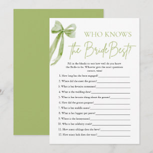 Invitation Bow Qui Connaît La Mariée Meilleure Fête des marié