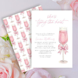 Invitation Bow rose vif Elle noue la Fête des mariées de noeu