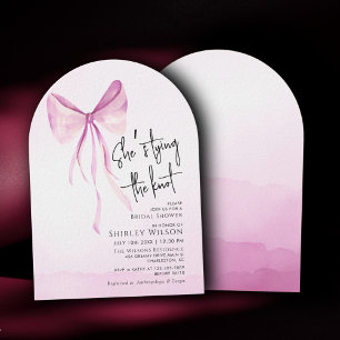 Invitation Bow rose vif Elle noue la Fête des mariées de noeu