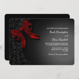 Invitation Bow rouge classique - minimaliste moderne