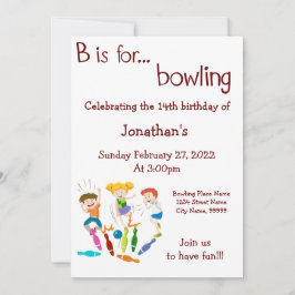 Invitation Bowling Anniversaire pour Bowling Party