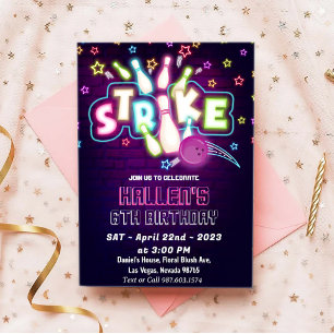 Invitation Bowling fête d'anniversaire