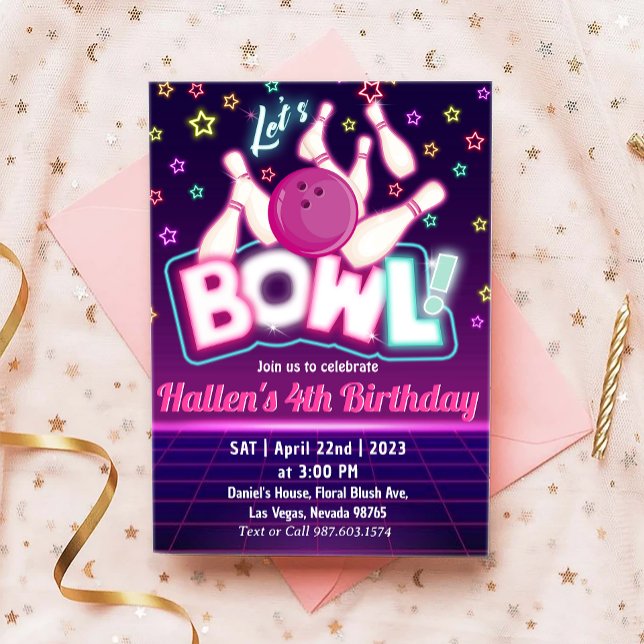Invitation Bowling fête d'anniversaire (Créateur téléchargé)