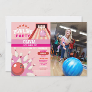 Invitation Bowling Photo Strike Amusants Bowl Rose Girls Anni