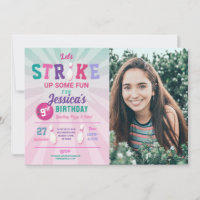 Bowling Pink Strike Photo Bowl Girl Birthday