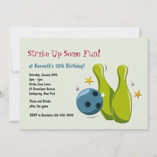 Invitation Bowling Pins (Devant)